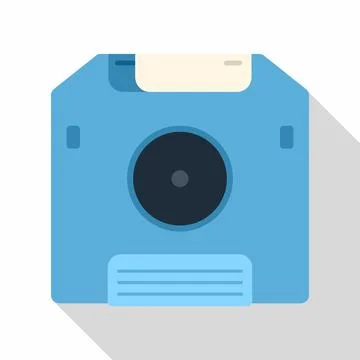 Blue floppy disk saving data concept icon Stock Illustration