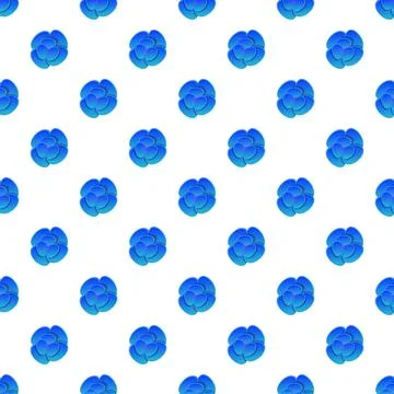 Blue floral art seamless pattern design wallpaper Stock Illustration