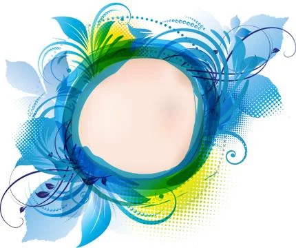 Blue floral background Stock Illustration