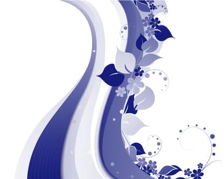 Blue floral  background Stock Illustration