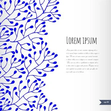 Blue floral background Stock Illustration