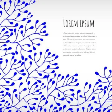 Blue floral background Stock Illustration