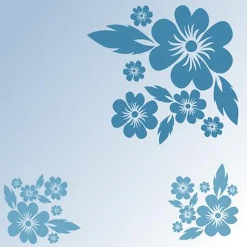 Blue Floral Background Stock Illustration