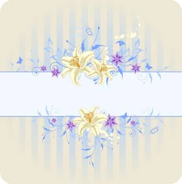 Blue floral background Stock Illustration