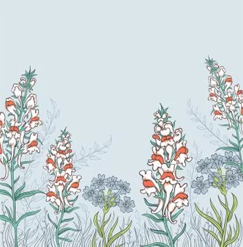 Blue floral background Stock Illustration