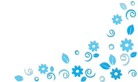 Blue floral background Stock Illustration