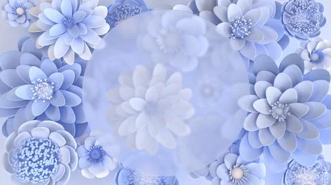 Blue floral background Stock Illustration