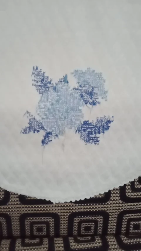 Blue floral design on fabric Stock Footage 321926638