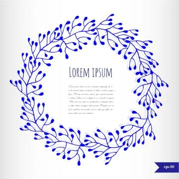 Blue floral frame Stock Illustration