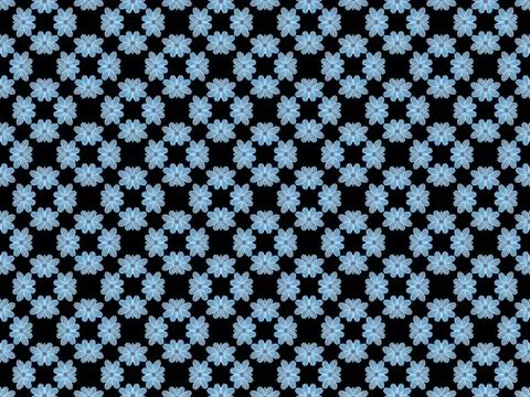 Blue floral geometric pattern background template Stock Illustration