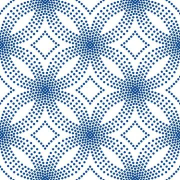 Blue Floral Pattern Halftone Background 스톡 일러스트