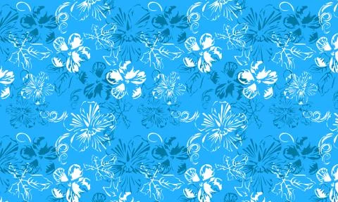 Blue floral pattern Stock Illustration