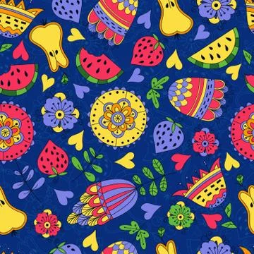 Blue floral pattern Stock Illustration