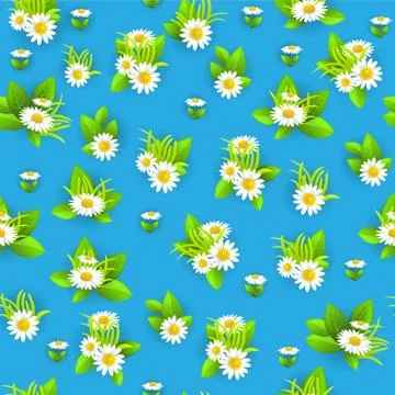 Blue floral pattern Illustrazione stock