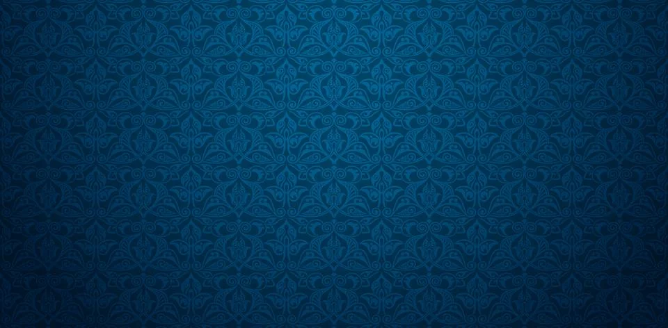 Blue Floral Pattern Stock Illustration