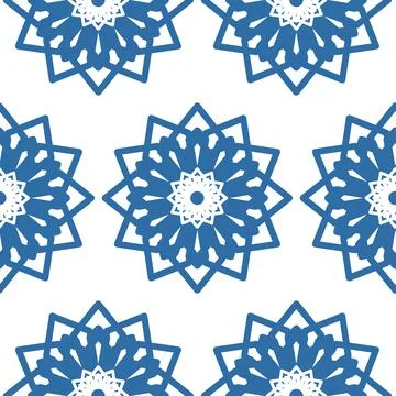 Blue floral pattern for textile, seamless pattern for design and decoration 스톡 일러스트