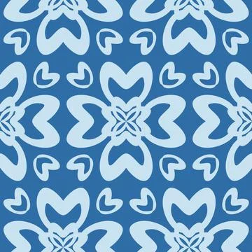 Blue floral pattern for textile, seamless pattern for design and decoration,  Stock Illustration