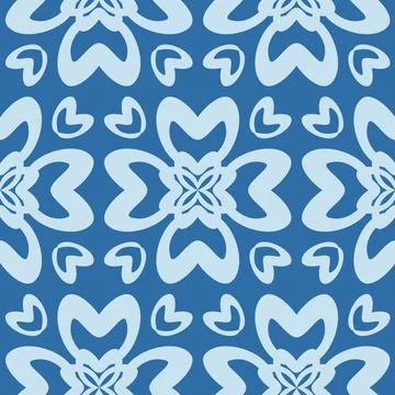 Blue floral pattern for textile, seamless pattern for design and decoration,  스톡 일러스트