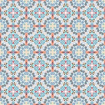 Blue Floral Pattern Weave Elements Stock Illustration