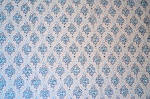Blue floral repeating wallpaper pattern background Stock Photos