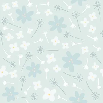 Blue floral seamless pattern Stock Illustration