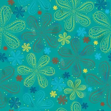 Blue floral seamless pattern Stock-Illustration
