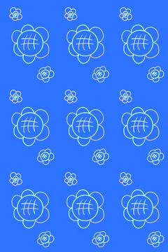 Blue Floral Seamless Pattern Illustration Stock Illustration
