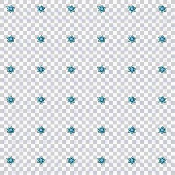 Blue floral snowflake seamless pattern on blurry bokeh background Stock Illustration