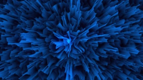 Blue Floral Spiral Loop Animation. Intricate Organic Patterns Animation Stock Footage 345301090