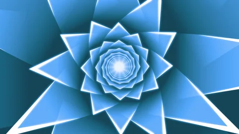 Blue floral spiral shapes with sharp angled leaves looped animated background Stock Footage 164959520