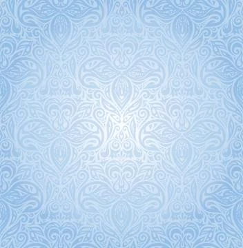 Blue floral vector seamless decorative background Stock Illustration