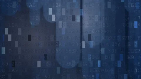 Blue flow of digital data as numbers strings and highlighted blocks Stock-Footage 165237432