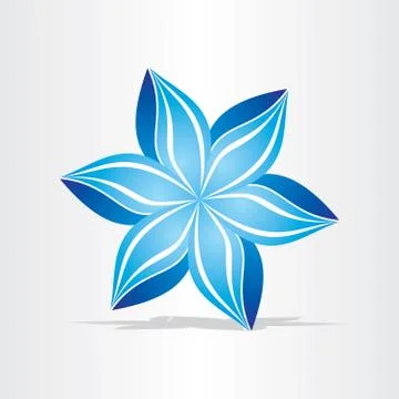 Blue flower abstract design Illustrazione stock