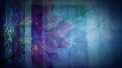 Blue Flower and Vines Stock Footage 50764568