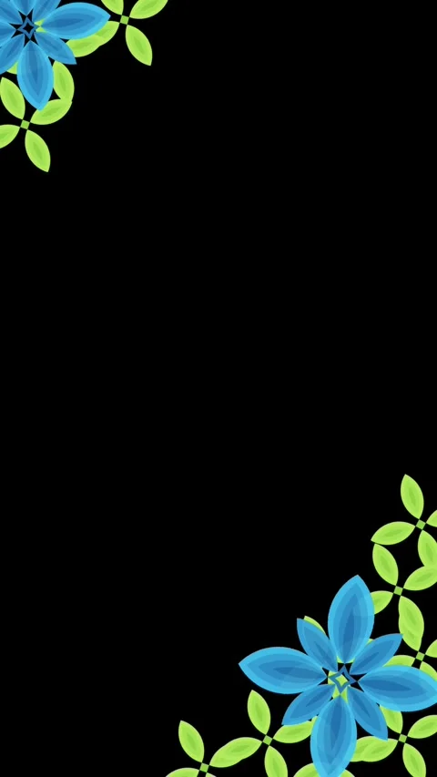 Blue flower black screen Stock Footage 302776721