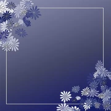 Blue Flower boarder frame Stock Illustration