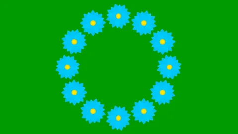 Blue flower circle green Stock Footage 234743546