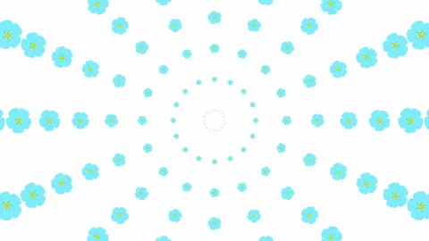 Blue flower circles background white Stock Footage 231684886