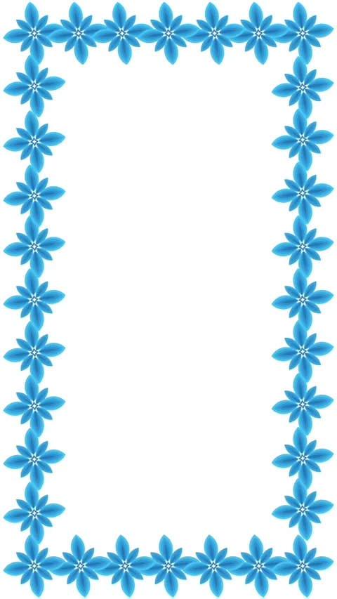 Blue flower frame animation Stock Footage 309856321