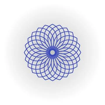 Blue flower frame line flat design Stock Illustration