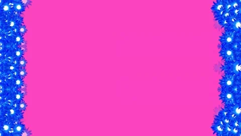 Blue Flower Frame on a Pink Background Stock Footage 284405981