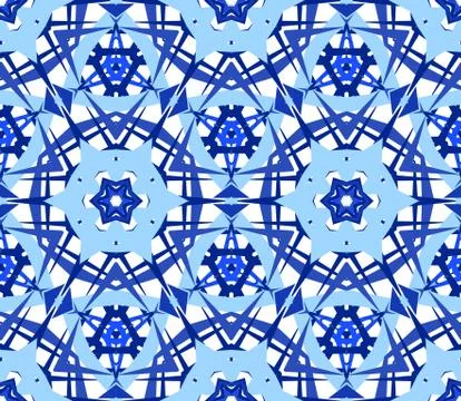 Blue Flower Kaleidoscope Pattern Illustrazione stock