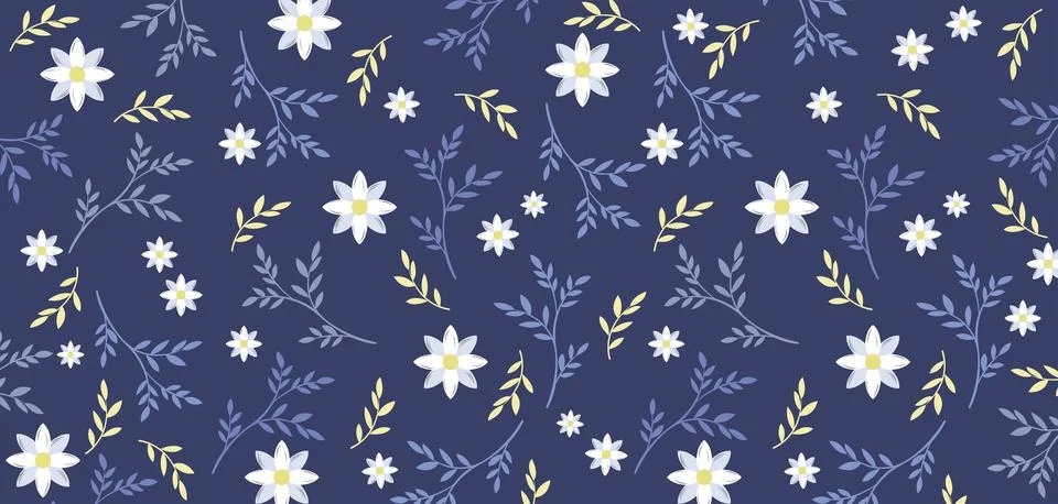 Blue flower pattern design Stock Illustration