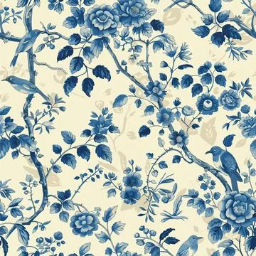 Blue Flower Pattern Examples of Chinese Ornament 08 Stock Illustration