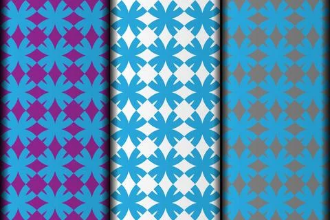 Blue flower style vector eps pattern design. Stock Illustration