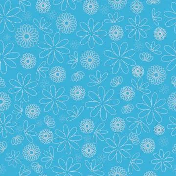 Blue Flower Texture repeat pattern background. Stock Illustration