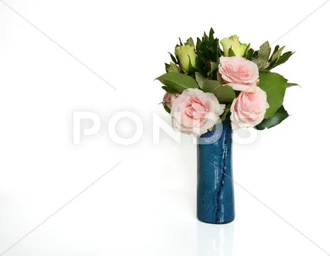 A blue flower vase Stock Photos