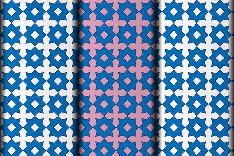 Blue flower vector eps pattern design. Stock Illustration
