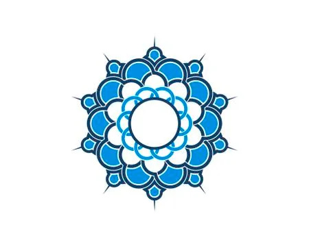 Blue flower vector logo Stock Illustration