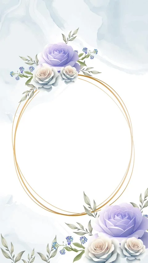 Blue Flower Wedding Invitation Stock Footage 291343755